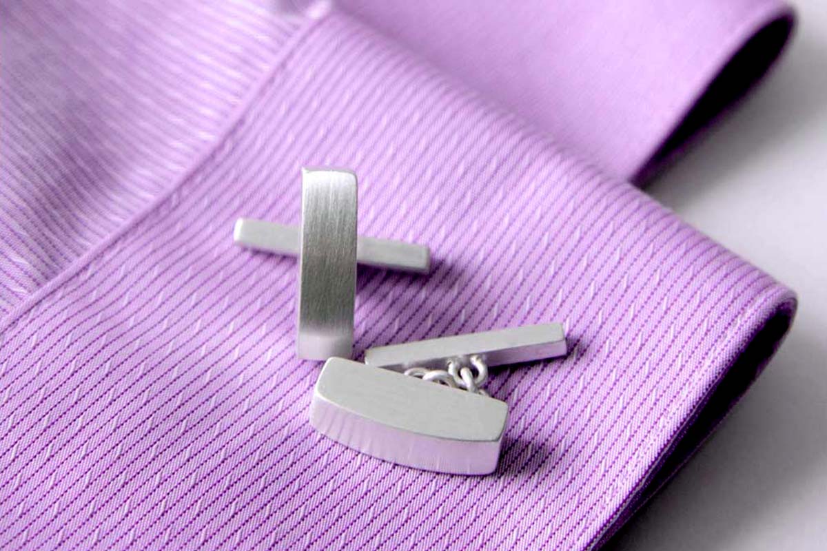 Bespoke men's sterling silver cufflinks designed by Mahroz Hekmati