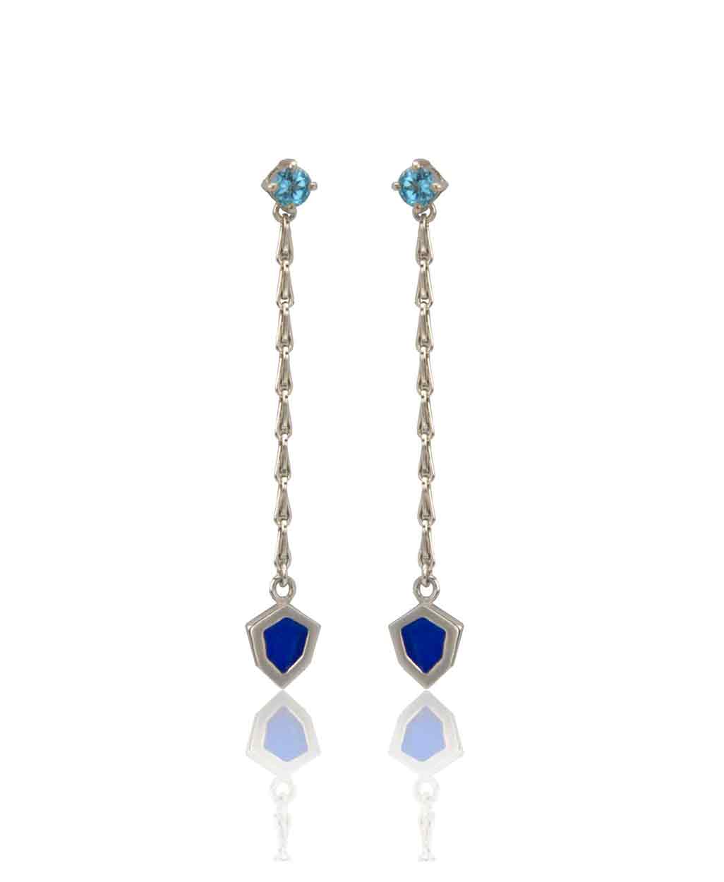 Delight Blue Silver Drop Earrings