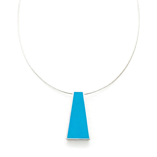Silver and turquoise enamel pendant,. designed by Mahroz Hekmati